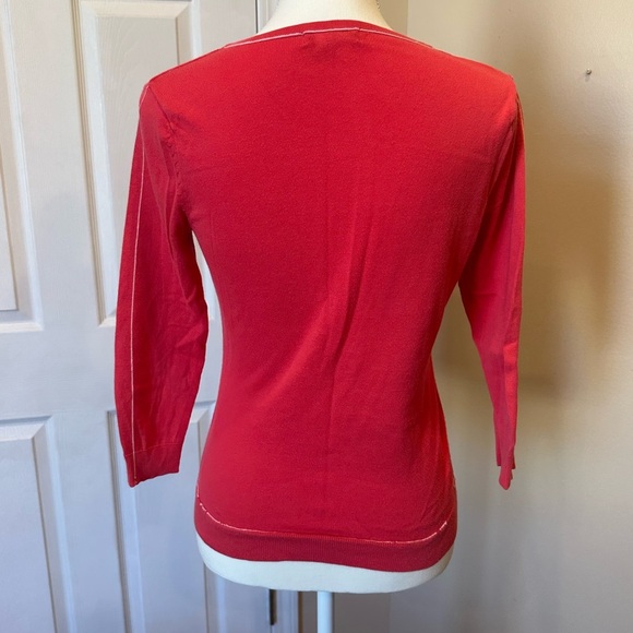 New York & Company Pink Red Button Front Cardigan Sweater XS - Picture 6 of 7